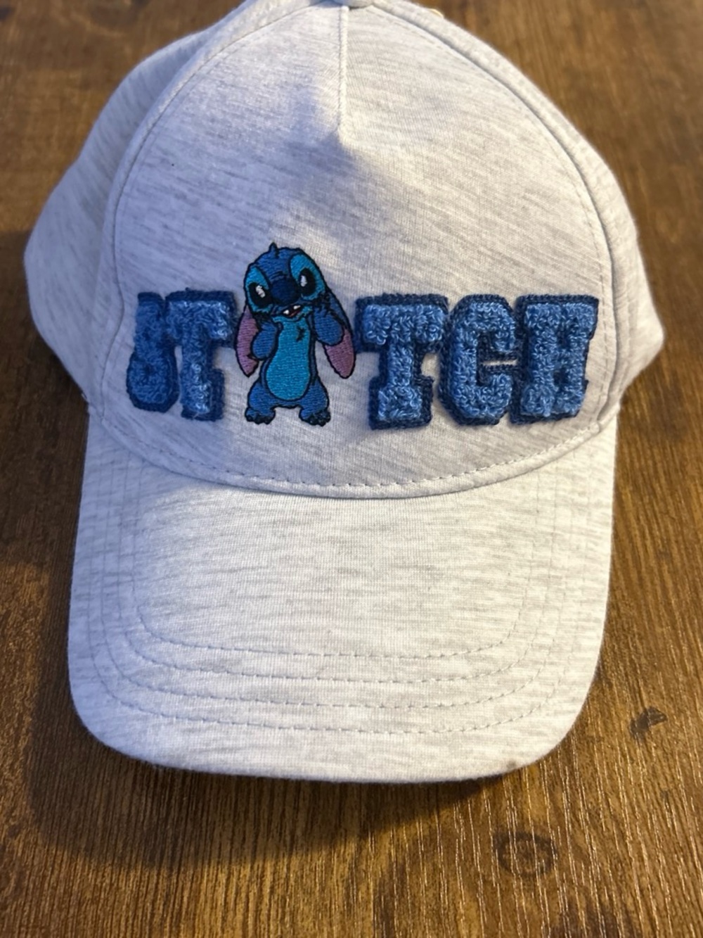 Disney Light Gray Kids Baseball Cap with Blue Stitch Embroidery
